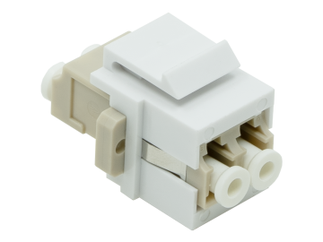 LC to LC Female Duplex  MultiMode SingleMode Compatible Fiber Optic Keystone Jack Network Coupler, W/ Mounting Ear