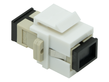 SC to SC Female Simplex  SingleMode Fiber Optic Keystone Jack Network Coupler, W/ Mounting Ear