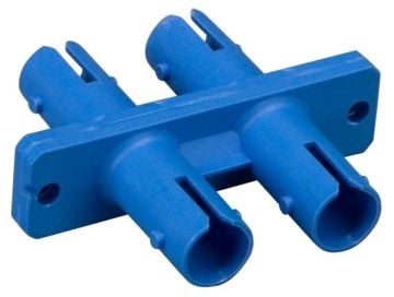 Multimode ST/ST Duplex Fiber Optic Adapter, Plastic Body