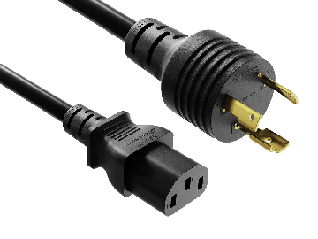 10FT NEMA L5-15P to C13 Locking Power Cord 14AWG 15A/125V SJT, Black