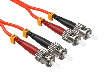 2m OM2 ST to ST UPC Duplex Corning Fiber Optic Cable MultiMode 50/125 OFNR Rated, Orange