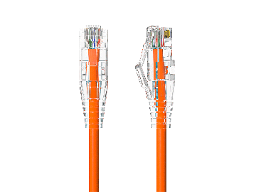 Slim Cat6a 28AWG UTP Ethernet Network Patch Cable, Orange