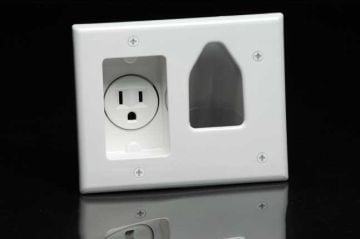 Recessed Low Voltage Cable Plate with Recessed Power