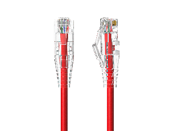 25FT Slim Cat6 28AWG UTP Ethernet Network Patch Cable Snagless, Red