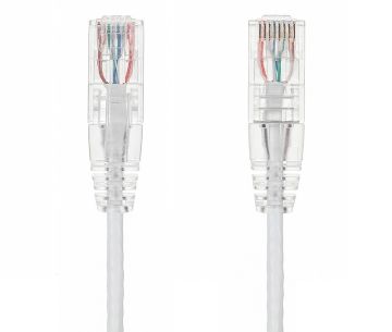 25FT Slim Cat6 28AWG UTP Ethernet Network Patch Cable Snagless, White
