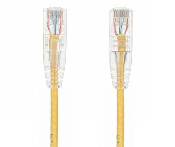 0.5FT Slim Cat6 28AWG UTP Ethernet Network Patch Cable Snagless, Yellow