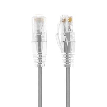 25ft Slim Cat6a 28AWG UTP Ethernet Network Patch Cable, Gray