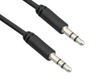 25ft Ultra Slim 3.5mm Male to Male Stereo Audio AUX Cable, Black