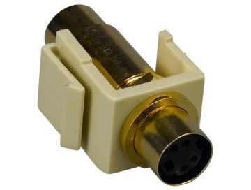 S-Video Mini-DIN4 Feedthroughs Keystone Module Ivory Color