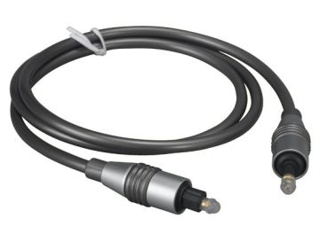 12ft Mini Toslink to Toslink Optical Cable, Molded Type, Male to Male, Gray