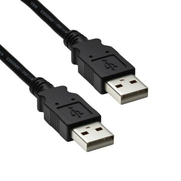 15ft USB 2.0 Type A Male to Male Cable – Dual Gold-Plated Connectors, 480Mbps High-Speed, Durable Black PVC Jacket