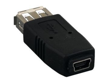 USB Type A Female to Mini B 5-pin Female Adapter
