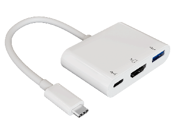 USB 3.1 Type C to 4K HDMI + USB 3.0 A + Type C Data and Charging Splitter Adapter