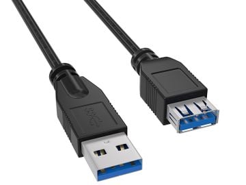 1ft USB 3.0 SuperSpeed A Male to A Female Extension Cable, Black