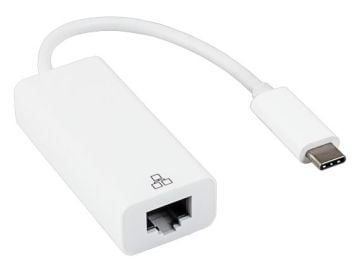 USB 3.1 Type C to Gigabit Ethernet RJ45 Adapter, Male to Female, White