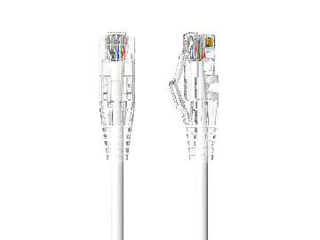 Slim Cat6a 28AWG UTP Ethernet Network Patch Cable, White