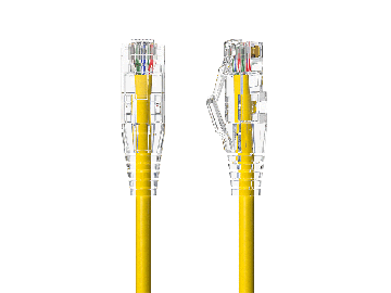 30ft Slim Cat6a 28AWG UTP Ethernet Network Patch Cable, Yellow