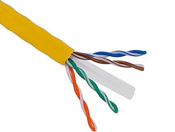 1000ft Cat6 550 MHz UTP Solid Bulk Ethernet Bare Copper Cable, Yellow