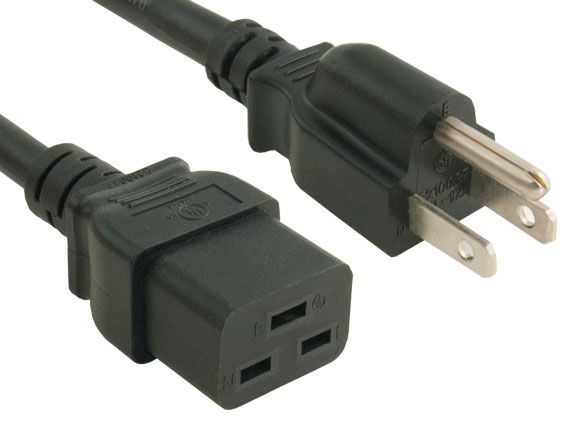 NEMA 5-15 to C19 14AWG Server AC power cord SJT Ccable 3-Foot Power Cord 
