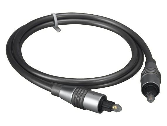 TOSLINK Optical Cable with Metal Connectors for Digital Audio