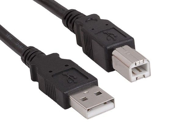 Black A Male To B Male USB 2.0 Cable 6ft 