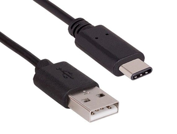 1m USB 2.0 A Male to C Male Cable 480M 3A, Black | cable