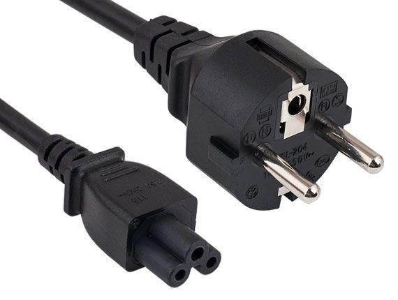 Kentek 6 Feet Ft US 3 Prongs AC Power Cord IEC320 C5 to UK England BS1363 3 prongs AC Outlet Cable with Fuse 18 AWG Black International Travel
