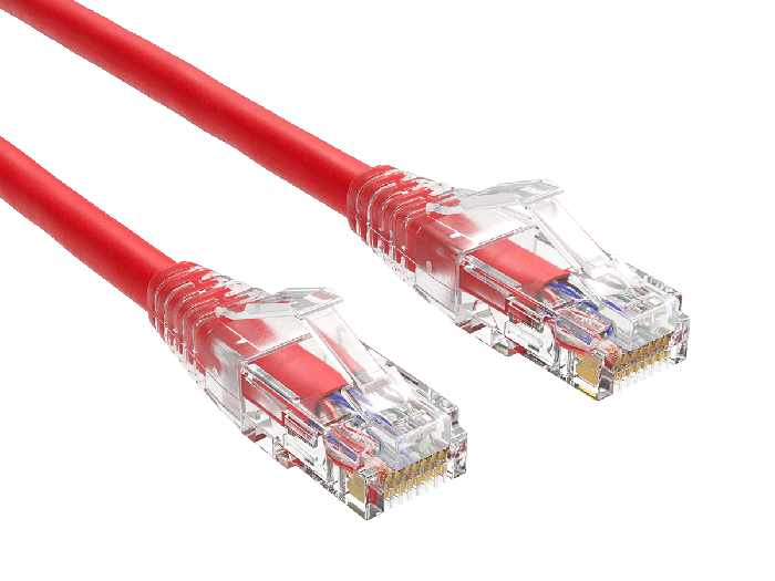 1ft Cat6 Ethernet Patch Cable with Clear Boot, UTP, Pure Bare Copper, 24AWG, Purple