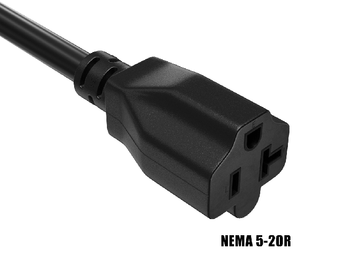 10ft Heavy-Duty NEMA 5-20P to NEMA 5-20R 12 AWG Extension Power Cord



