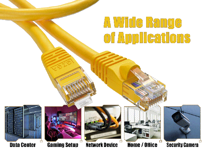 30ft Cat6 UTP Ethernet Network Patch Cable Snagless 24AWG Bare Copper, Yellow