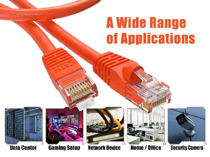 1ft Cat5e UTP Ethernet Network Patch Cable Snagless 24AWG Bare Copper, Orange