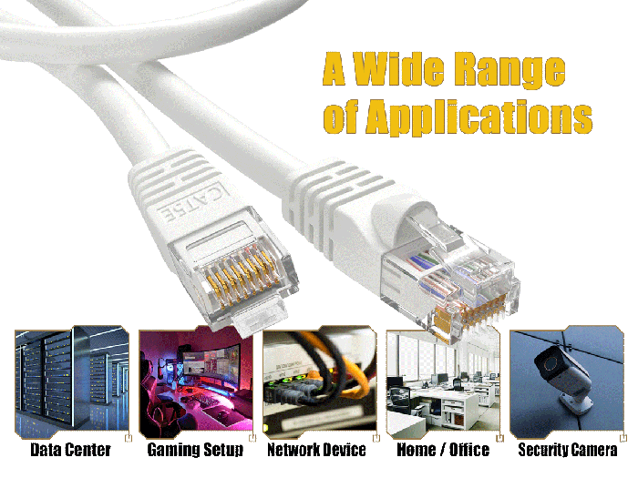 5ft Cat5e UTP Ethernet Network Patch Cable Snagless 24AWG Bare Copper, White