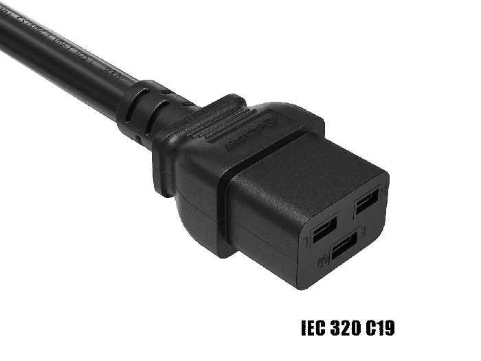 15ft 12 AWG IEC320 C20 to IEC320 C19 Heavy Duty Power Cord 20A 250V 