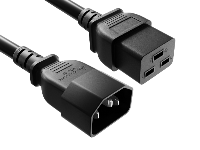 Cable Leader 3ft NEMA 6-15P To C13 Heavy Duty Power Cord, 14 AWG, 15A/250V, Black