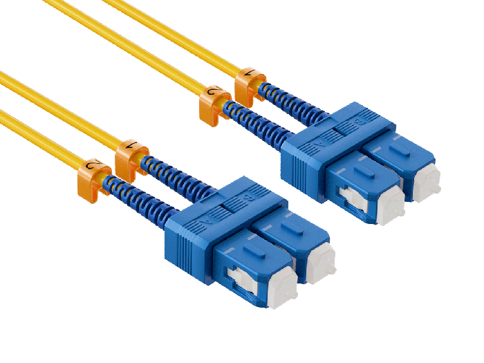 10m OS2 Short Boot SC TO SC UPC Duplex Corning Fiber Optic Cable SingleMode 9/125 LZSH/OFNR Rated, Yellow