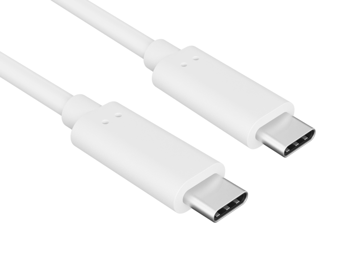 1m USB 3.2 Cable Gen 2x1 Type C to Type C Cable, Male to Male, Up to 10 Gbps, 4K, PD 60W Fast Charging Support, White