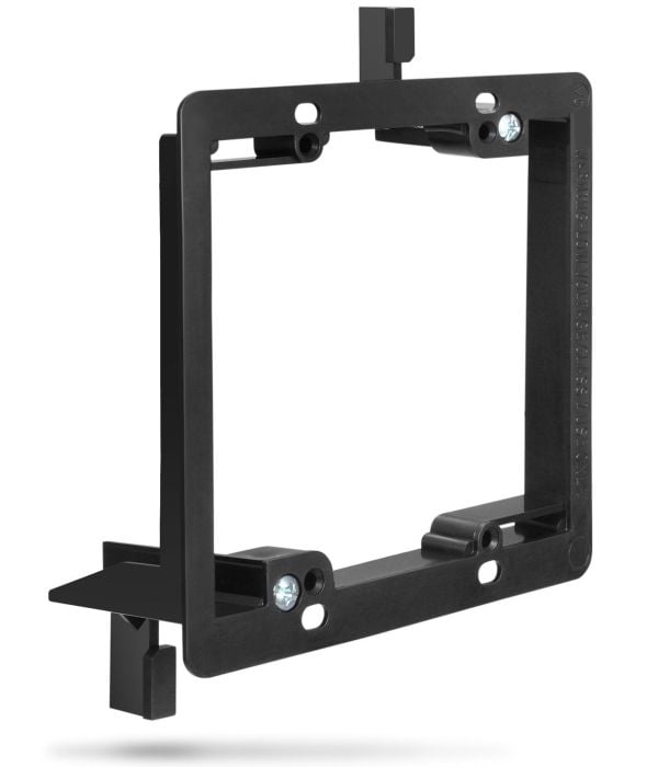 2-Gang Low Voltage Mounting Bracket, Black