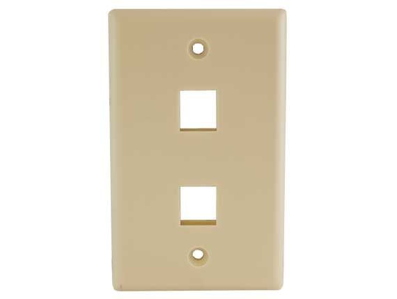 2-Port Wall Plate for Keystone Insert Ivory