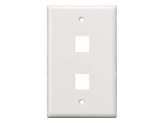 2-Port Wall Plate for Keystone Insert, White
