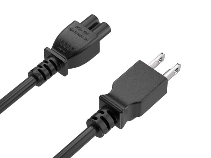 3ft NEMA 5-15P to C5 3-Prong Notebook Power Cord, 18AWG, SVT, 10A/125V, Black