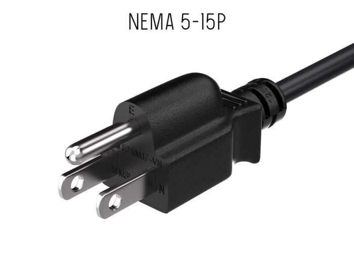 3ft NEMA 5-15P to C5 3-Prong Notebook Power Cord, 18AWG, SVT, 10A/125V, Black