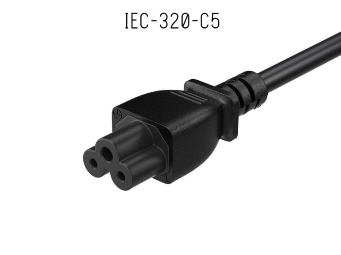 3ft NEMA 5-15P to C5 3-Prong Notebook Power Cord, 18AWG, SVT, 10A/125V, Black