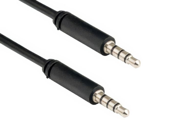 3.5mm TRRS Male to Male Audio & Microphone TRRS Cable, Black 3.5mm TRRS Male to Male Audio & Microphone TRRS Cable, Black