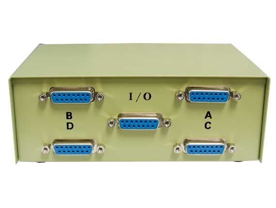 4-way DB15 Manual Data Switch
