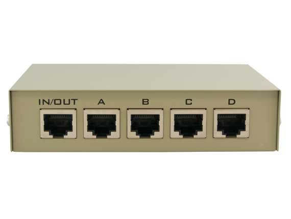 4-way RJ45 Manual Data Switch Box | Data Switch
