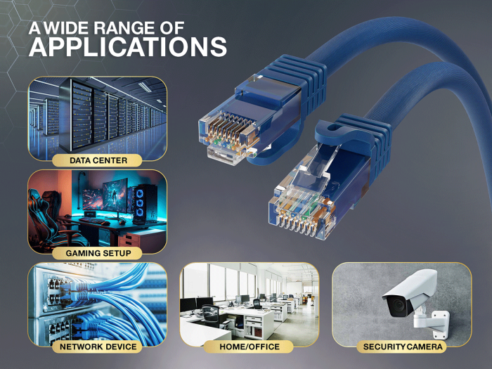60ft Cat6a UTP 10G Ethernet Network Patch Cable Snagless 24AWG Bare Copper, Blue