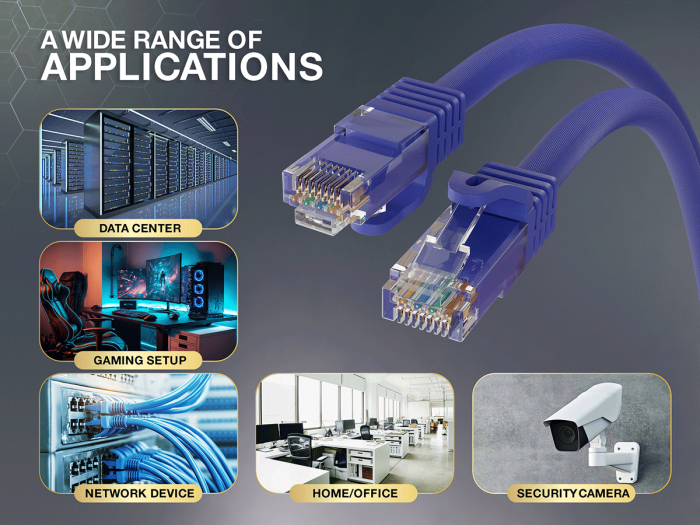 2ft Cat6a UTP 10G Ethernet Network Patch Cable Snagless 24AWG Bare Copper, Purple