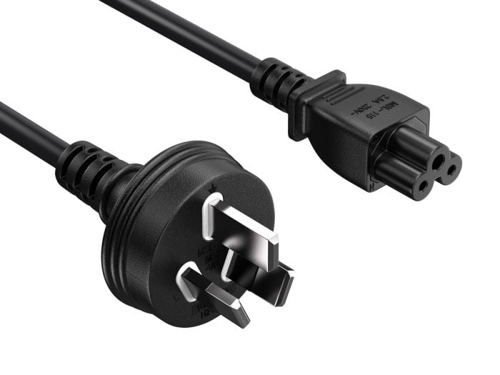 6ft AS3112 to IEC320 C5 Australia Power Cord for 3-Prong Notebook, 18AWG, Black
