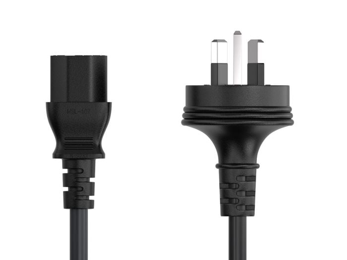 6ft AS3112 to C13 Australia Power Cord, 18AWG, 10A/250V, Black