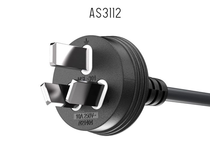 6ft AS3112 to C13 Australia Power Cord, 18AWG, 10A/250V, Black